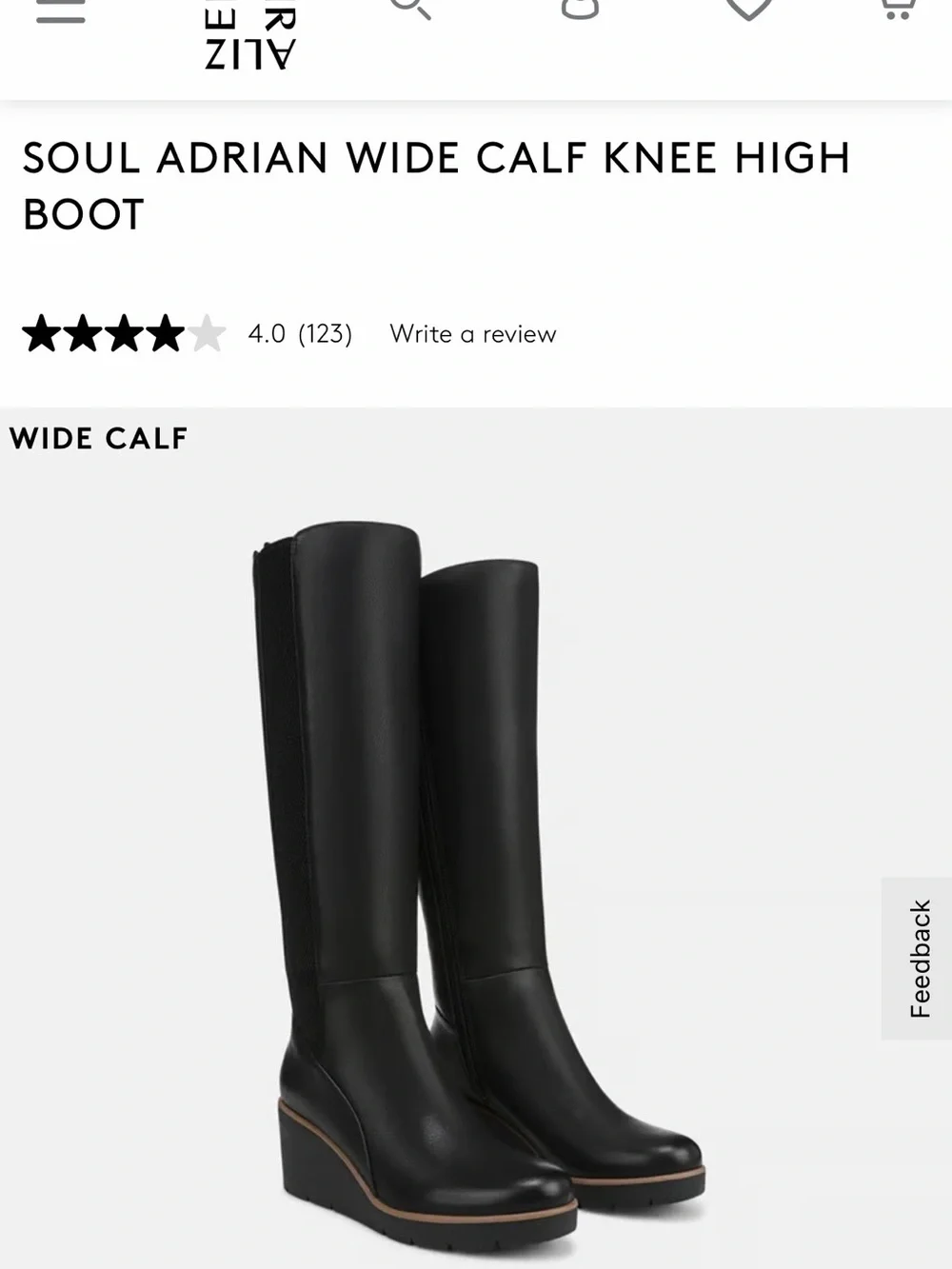 Naturalized Adrian Wide Calf Knee High Boot - Black